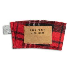 Snow Place Like Home Coffee Cozy - Red Plaid